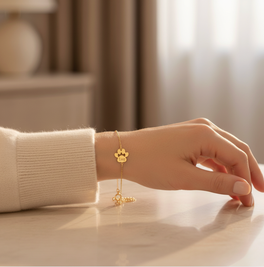 The PawPrint Name Bracelet
