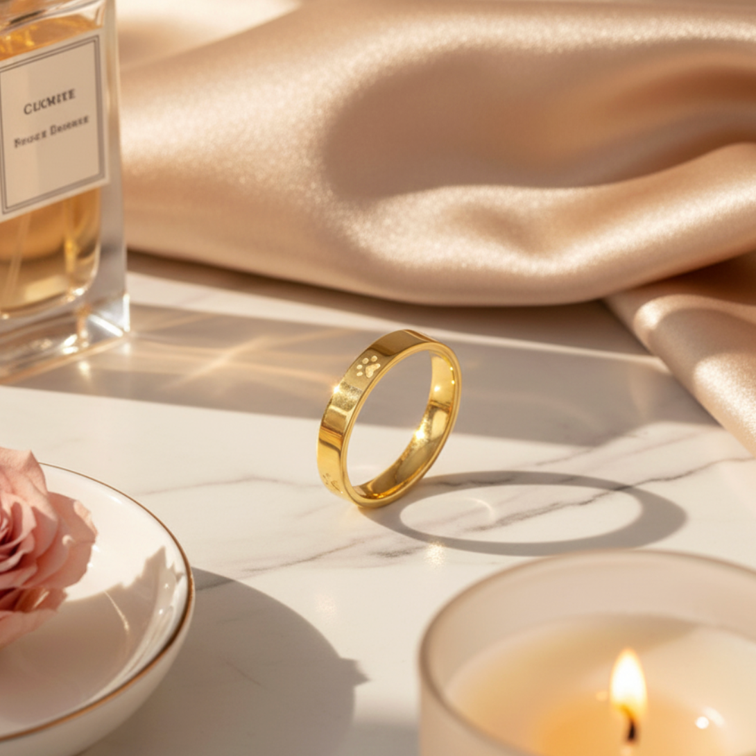 Golden Guardian Paw Ring