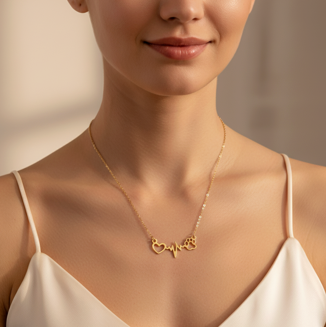The Heartline Paw Necklace